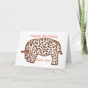 éléphant dans la carte de voeux personnelle emprei