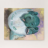 Elephant Dans Le Puzzle Oeuf - Je T'Aime MOM - (Horizontal)