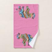 Elephant dans un modèle zèbre psychédélique (Serviette à main)