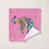 Elephant dans un modèle zèbre psychédélique (Gant de toilette)