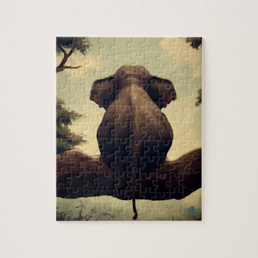 Éléphant d'arbre - Puzzle (Vertical)