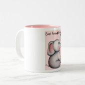 Éléphant de bébé avec la tasse d'amitié d'abeille (Devant gauche)