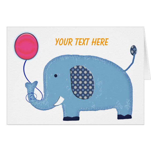 Éléphant de bleus layette avec le blanc de ballon (Devant horizontal)