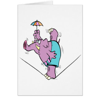 éléphant de cirque drôle sur une corde raide