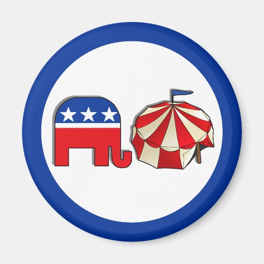 Eléphant de cirque républicain et aimant de tente (Devant)