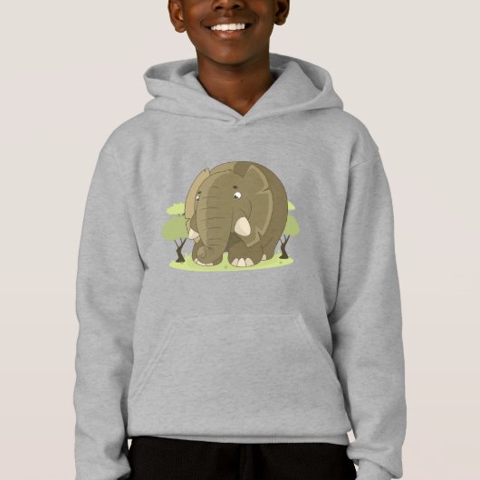 Éléphant de Dessin Animé Mignon Aventure dans la N (Devant)