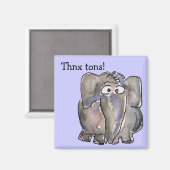 Eléphant de dessin Thnx Tons Magnet (Recto/Verso)