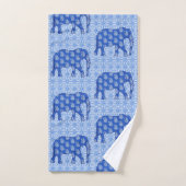 Éléphant de Paisley, bleu de cobalt et blanc (Serviette à main)