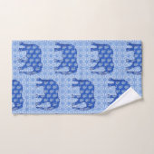 Éléphant de Paisley, bleu de cobalt et blanc (Serviette à main)