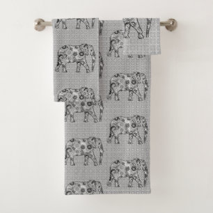 Éléphant de remous de fractale, gris, noir et