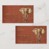 Éléphant de safari de carte de visite (Devant / Derrière)