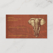 Éléphant de safari de carte de visite (Dos)