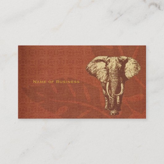 Éléphant de safari de carte de visite (Devant)