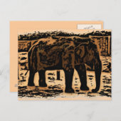 Elephant deco briefkaart (Voorkant / Achterkant)