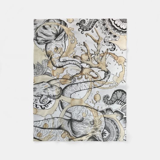 Elephant-deken Fleece Deken (Voorkant)