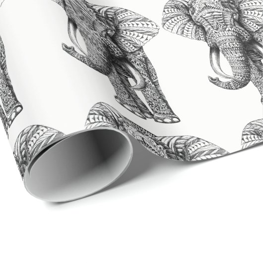 Elephant Design Wrapping Paper Cadeaupapier (Rol Hoek)