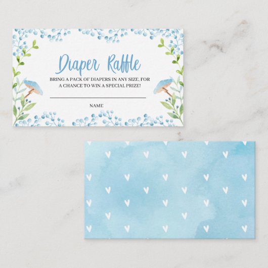 Elephant Diaper Raffle Enclosure Card Informatiekaartje (Voorkant / Achterkant)