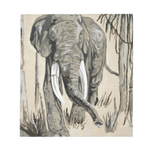 Elephant die door gestreken Savanna-kunst rolt Notitieblok