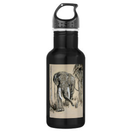 Elephant die door gestreken Savanna-kunst rolt Waterfles