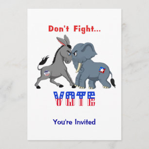 Elephant & Donkey ARGUING vecht niet tegen stemmen Kaart