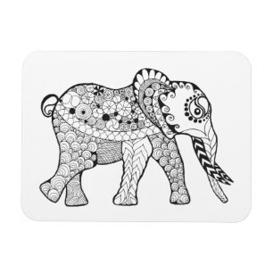 Elephant Doodle Magneet