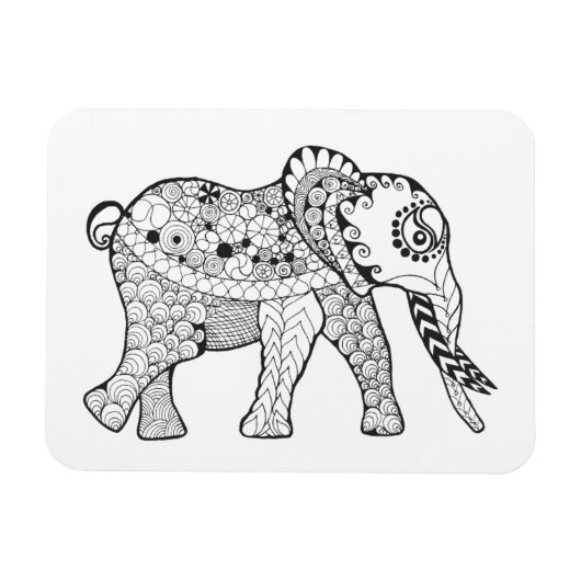 Elephant Doodle Magneet (Horizontaal)