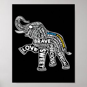 Elephant Down Syndroom Dag Sensibilisatie Motivati Poster