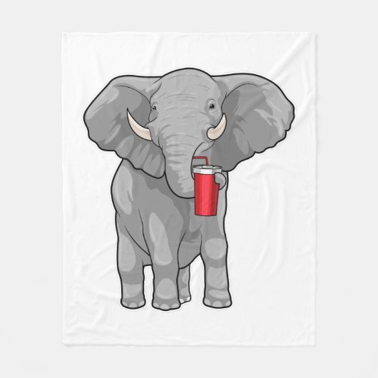 Elephant Drink mok Fleece Deken (Voorkant)
