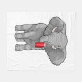 Elephant Drink mok Fleece Deken (Voorkant (Horizontaal))