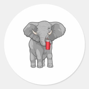 Elephant Drink mok Ronde Sticker
