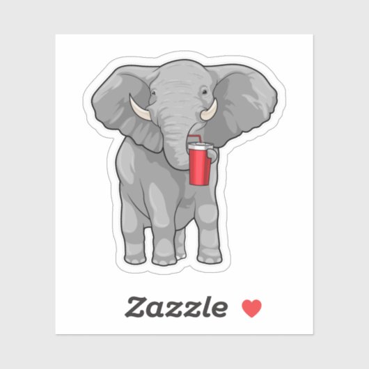 Elephant Drink mok Sticker (Vel)