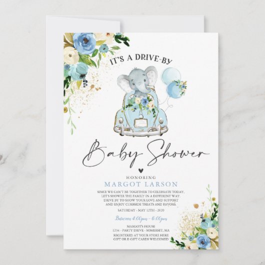 Elephant Drive beroemd gemaakt door Baby shower In Kaart (Voorkant)