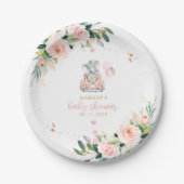 Elephant drive by Baby shower roze Rose Papieren Bordje (Voorkant)