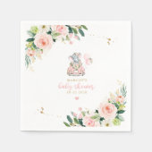 Elephant drive by Baby shower roze rozen Servet (Voorkant)