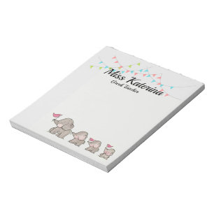 Éléphant du bloc-notes pour enseignants