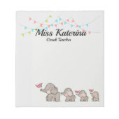 Éléphant du bloc-notes pour enseignants (Devant)