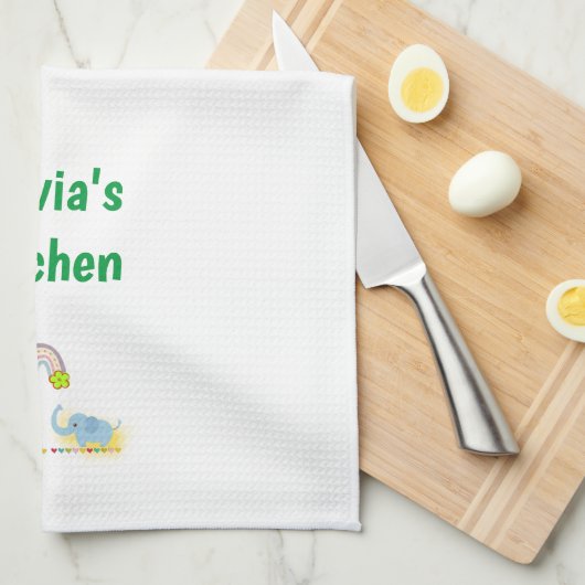 Eléphant Eau Couleur Cuisine Serviette à main (Quart Plié)