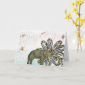 Elephant Ego Kaart (Gele Bloem)