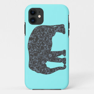 Elephant Elegant Damask Girly iPhone 11 Hoesje