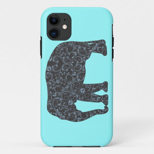 Elephant Elegant Damask Girly Case-Mate iPhone Case (Achterkant)