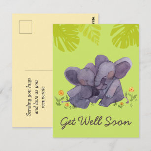 Elephant en aanmoediging om goede groene POS te kr Briefkaart