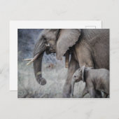 ELEPHANT EN BABY BRIEFKAART (Voorkant / Achterkant)