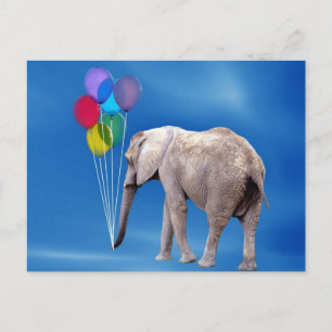 Elephant en ballonnen briefkaart