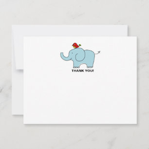 Elephant en Bird Dank u Notecards Kaart
