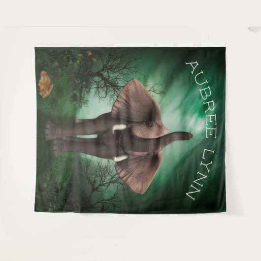 Elephant en Bunny Wandkleed (Voorkant (horizontaal))