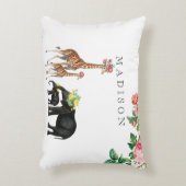 Elephant en Giraffe Floral - Aangepaste Baby Accent Kussen (Voorkant(Verticaal))