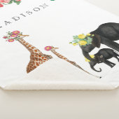 Elephant en Giraffe Floral - Aangepaste Baby Sherpa Deken (3/4)