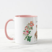 Elephant en Giraffe Floral - Aangepaste naam Mok (Links)