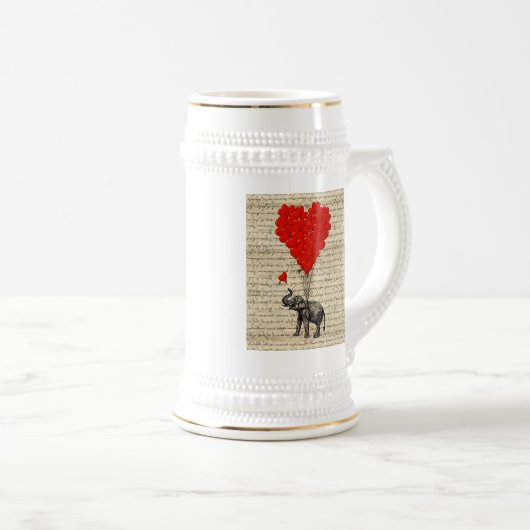 Elephant- en hartvormige ballonnen bierpul (Voorkant rechts)