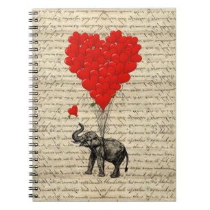 Elephant- en hartvormige ballonnen notitieboek